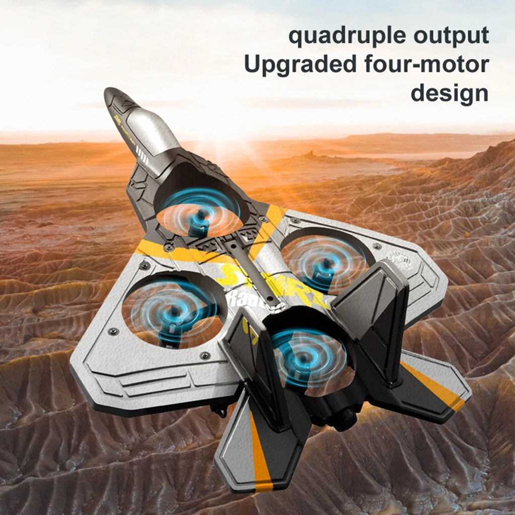 V17 RC Remote Drone Control Airplane 2.4G 6CH Remote Control Fighter Hobby Plane Glider Airplane EPP Foam Toys RC Drone Gift,3Pc Battery