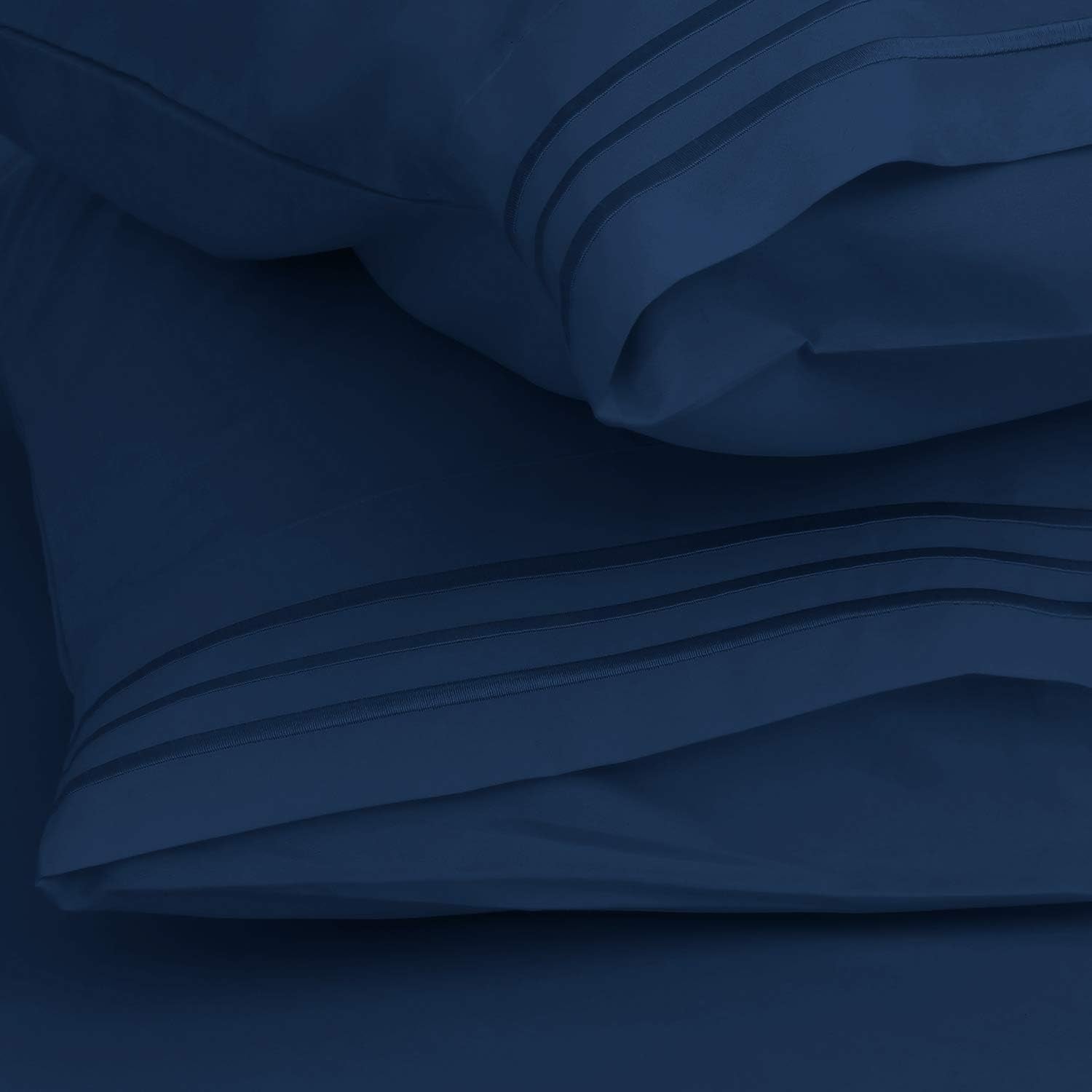 Bed Sheets, Premier 1800 Series 4 Piece Bed Sheet Set, Deep Pocket, Wrinkle, Fade, Stain Resistant, Luxury Soft Bedding Sheets & Pillowcases, California King, Navy Blue