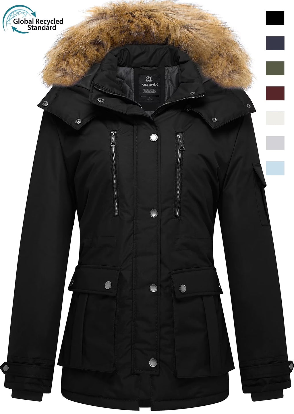 Women'S Winter Coat Quilted Winter Jacket Waterproof Winter Parka Coat Black XL