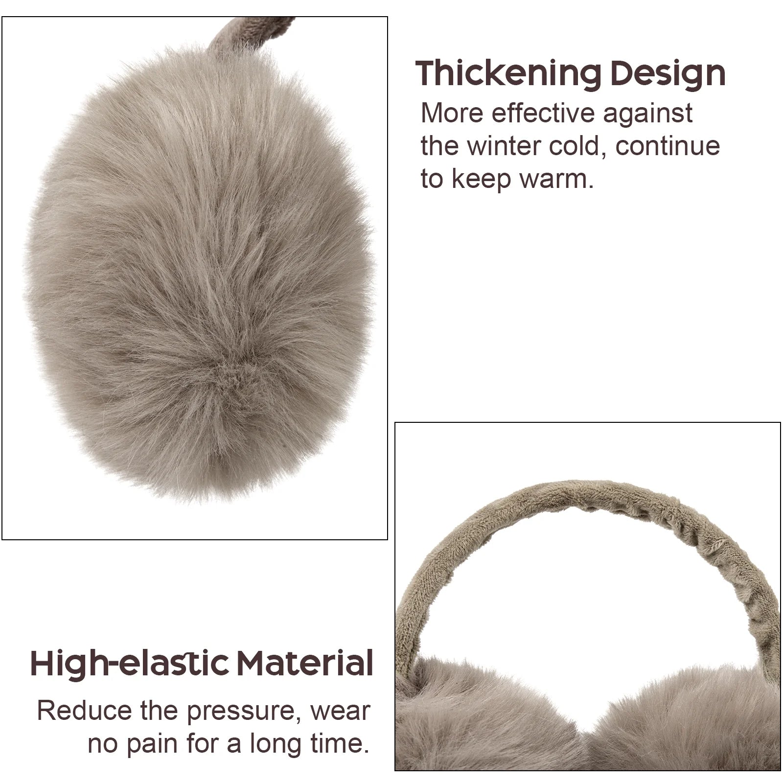 2 Pcs Winter Earmuffs for Women Fluffy Cute Ear Muffs for Winter Black and Brown