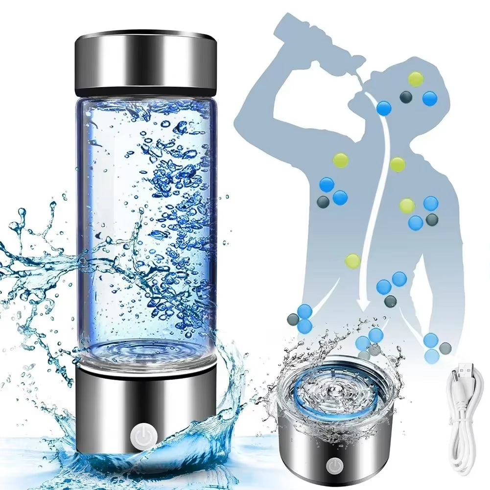 Hydrogen Water Bottle Generator Hydrogen Rich Health Cup Alkaline Ionizer USB Rechargeable Portable Hydrogen Water Ionizer