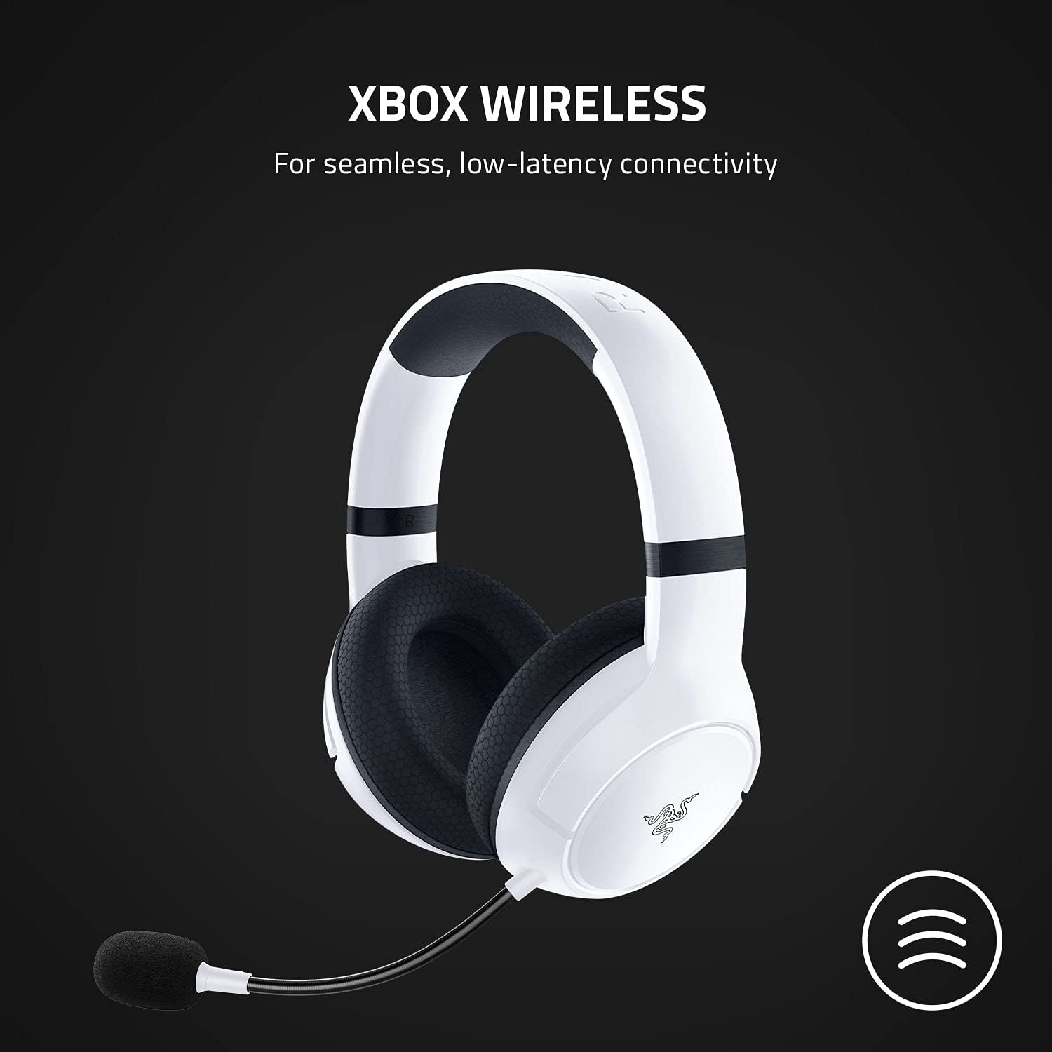 Kaira Wireless Gaming Headset for Xbox Series X|S, Xbox One: Triforce Titanium 50Mm Drivers - Cardioid Mic - Breathable Memory Foam Ear Cushions - EQ Pairing Button - Windows Sonic - White