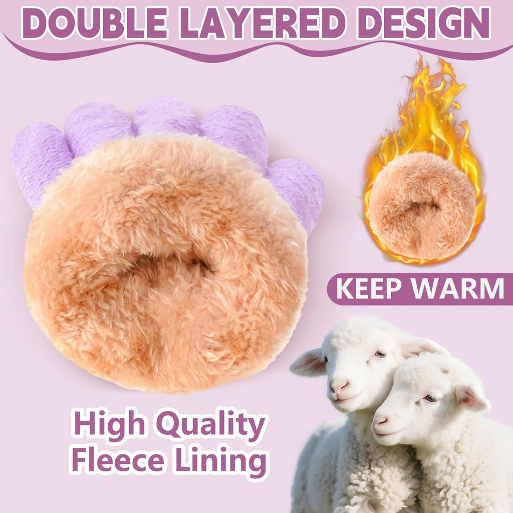 3Pcs Kids Winter Beanie Hat Scarf Gloves Set for 2-6-10-14 Years Old Boys Girls, Knit Thick Warm Fleece Lined Thermal Sets