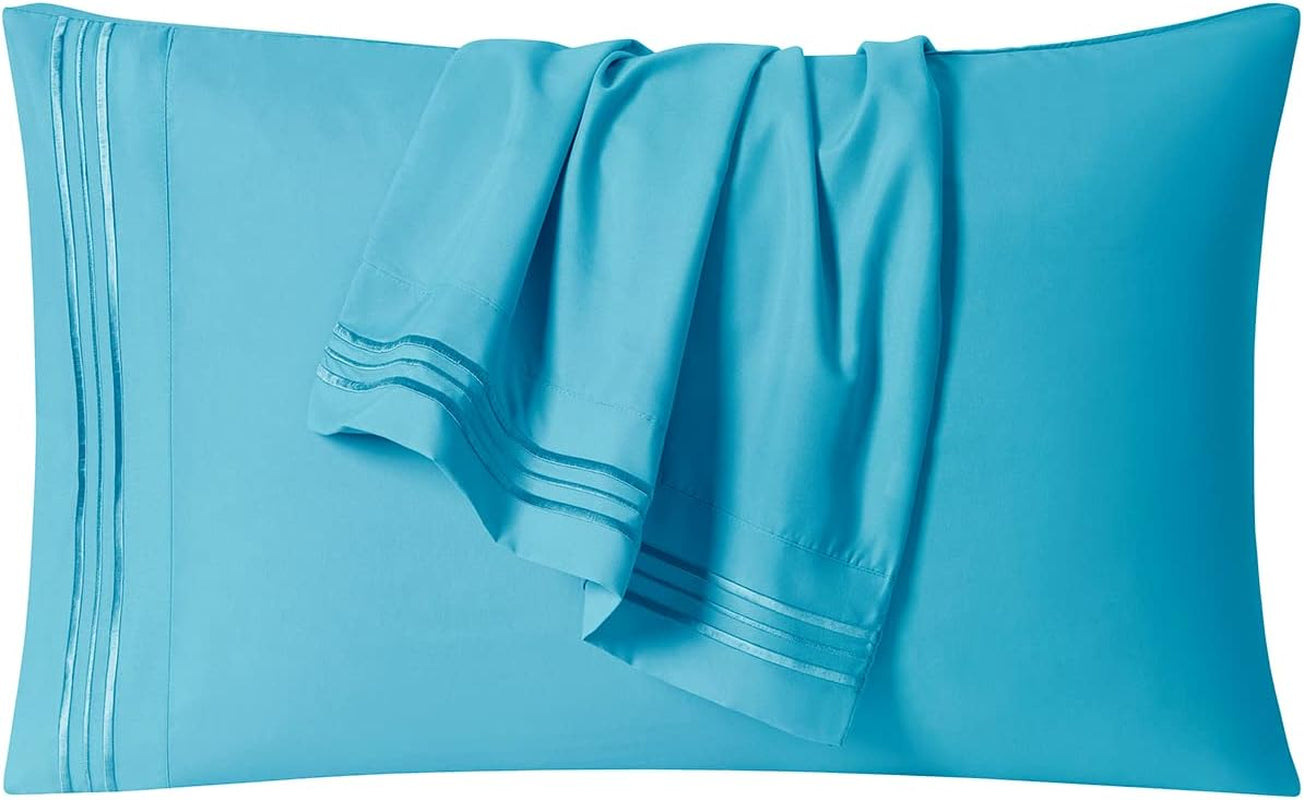 Bed Sheets, Premier 1800 Series 4 Piece Bed Sheet Set, Deep Pocket, Wrinkle, Fade, Stain Resistant, Luxury Soft Bedding Sheets & Pillowcases, California King, Beach Blue