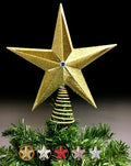 10 Inch Large Filigree Gold Glittered Christmas Star Tree Topper Star for Large Tree 6 Feet-8 Feet Tall/Home Decor Ornaments (Gold)