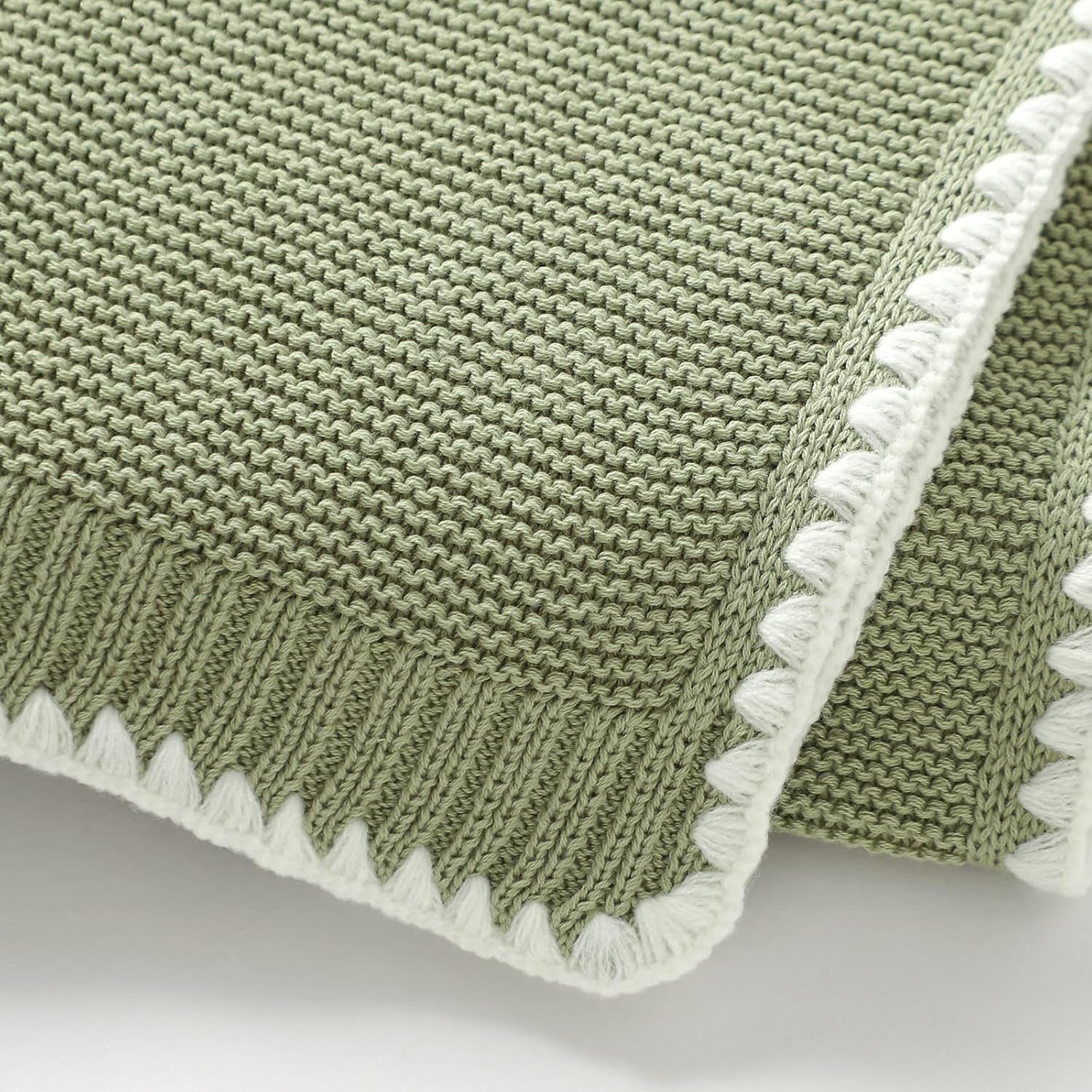 Cotton Baby Blanket Gender Neutral Nursery Swaddling Blanket for Shower Gift Registry for Baby Sage Green 40 X30 Inch