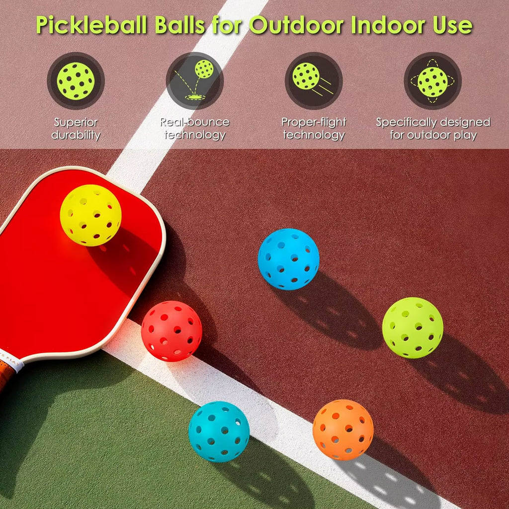 4PCS 40 Holes Pickleballs Balls High Elasticity & Durable Pickle Balls for Sport Outdoor Play for All Style Pickleball Paddles