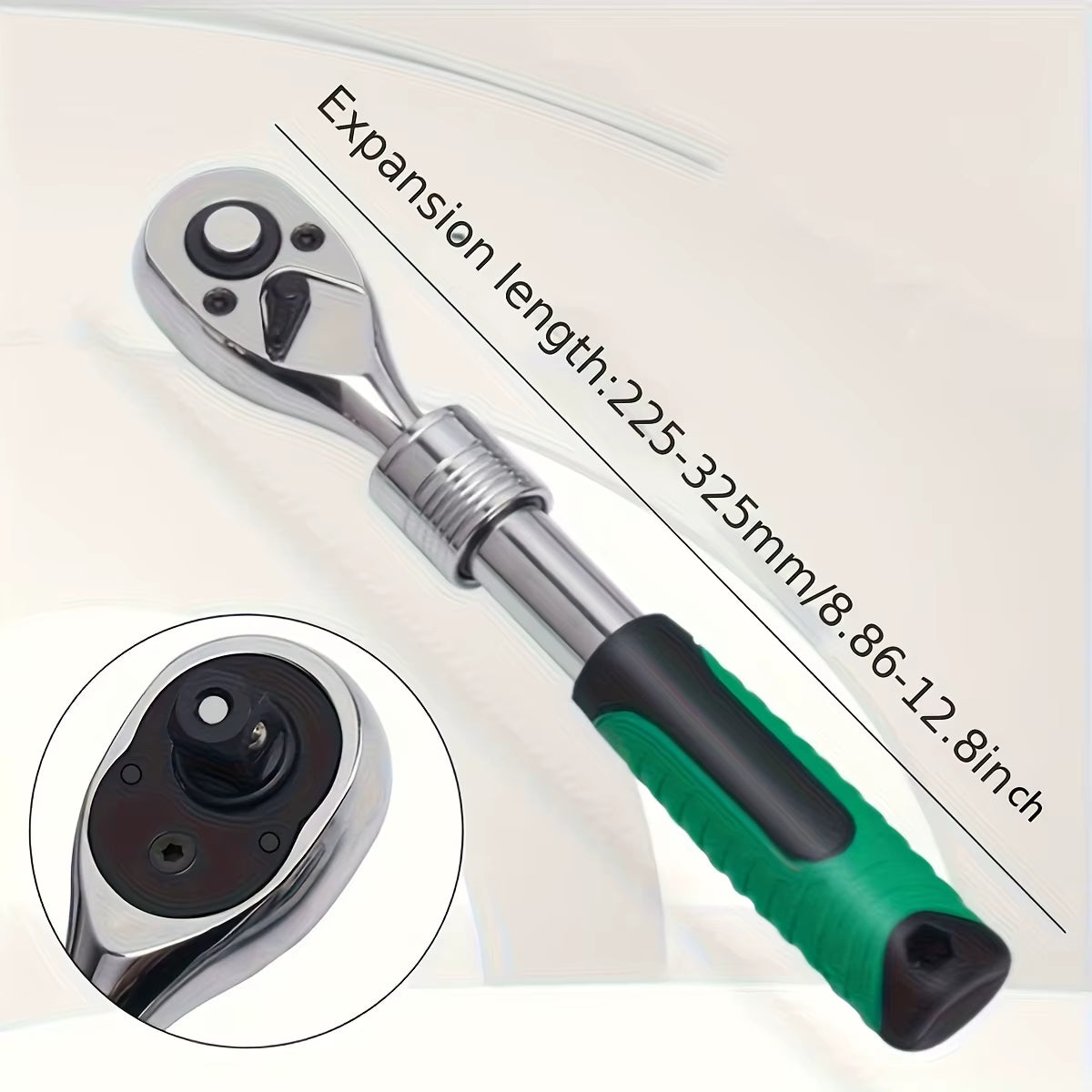 1/4，3/8，1/2 Inch Drive Socket Ratchet Set Extendable Handle Wrench 72-Tooth Quick-Release Reversible