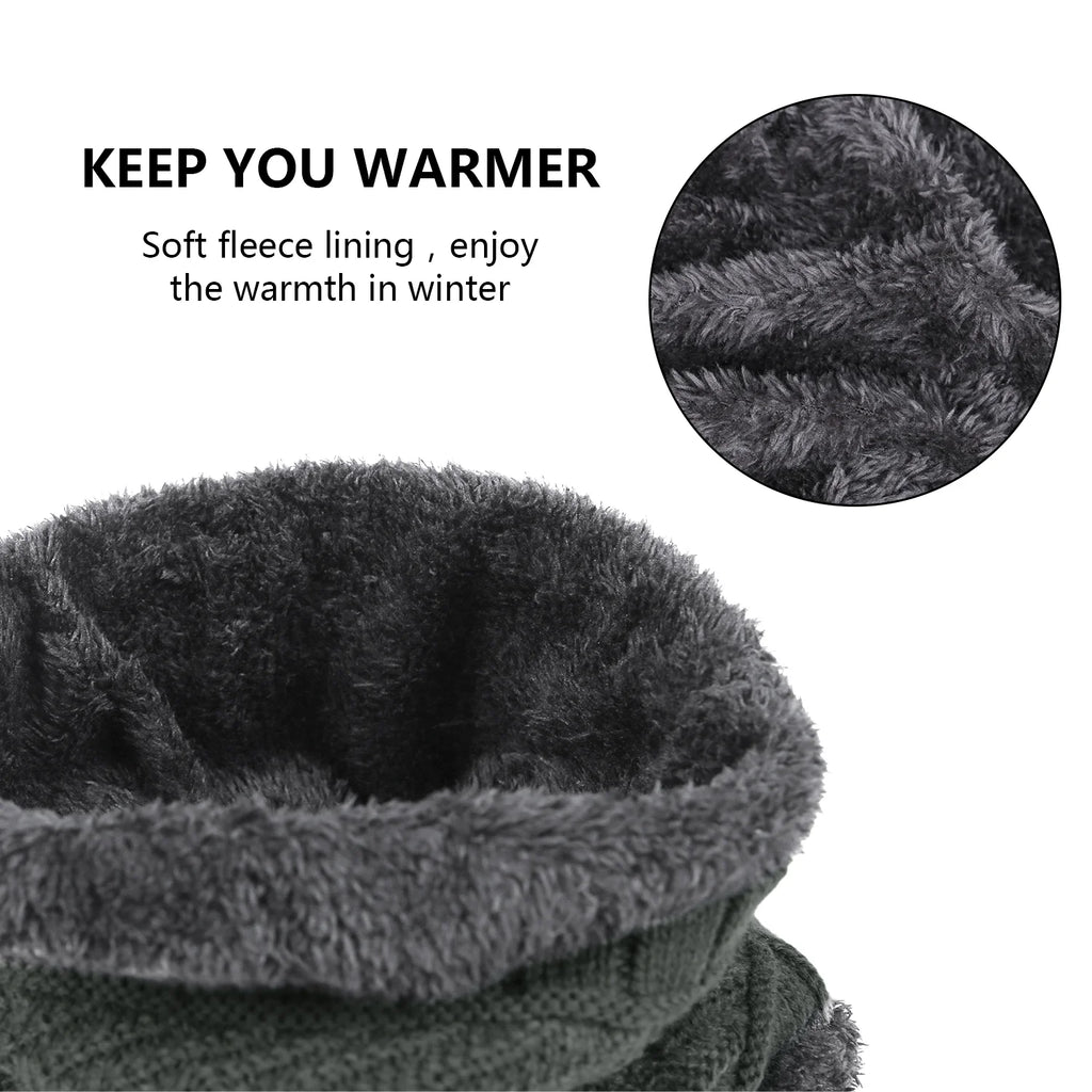 5 Pcs Winter Beanie Hat Scarf Touchscreen Gloves Set with Wool Socks for Men Women Gray