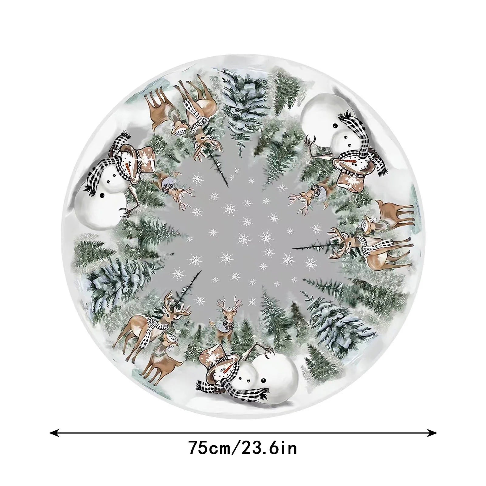 Christmas Tree Skirt 23.6 Inch, Snowflake round Red Tree Skirt, Christmas Tree Skirts for Christmas Party and New Year Party, Xmas Tree Skirt Cover for 4-6Ft Christmas Tree Decoration