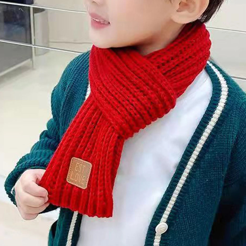 Brilliant Winter Scarf for Women Cold Weather Kids Solid Color Knitting Easy Matching Scarf Red Scarves&Shawls