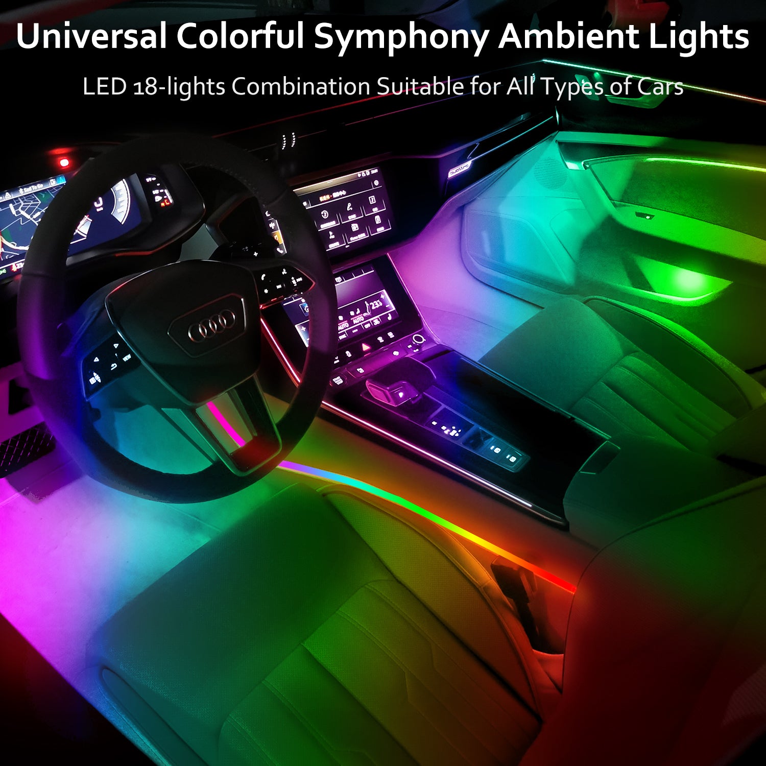 Multicolor 18 in 1 LED Ambient Interior Lights