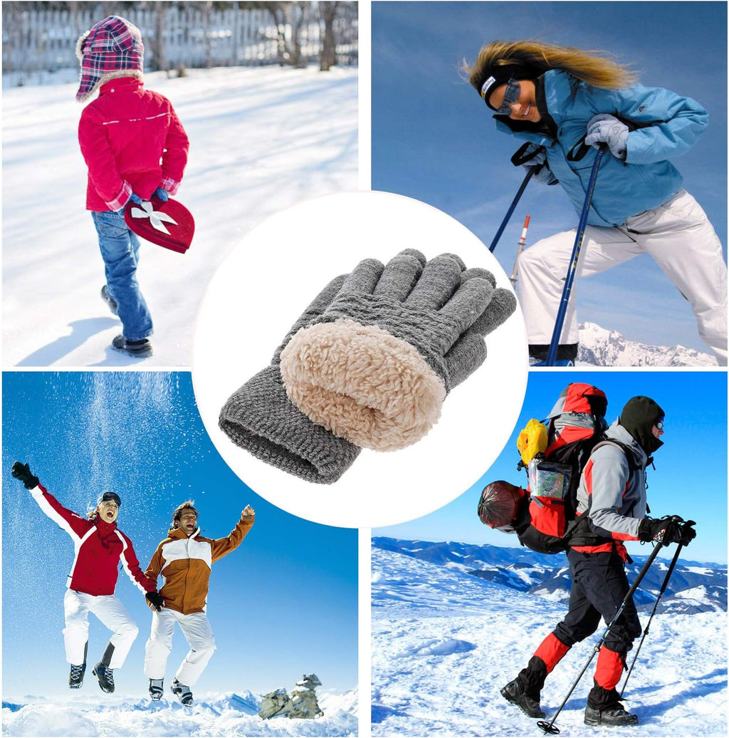 Women'S Winter Warm Touch Screen Gloves Womens Thermal Cable Knit Wool Fleece Lined Gloves for Cold Weather