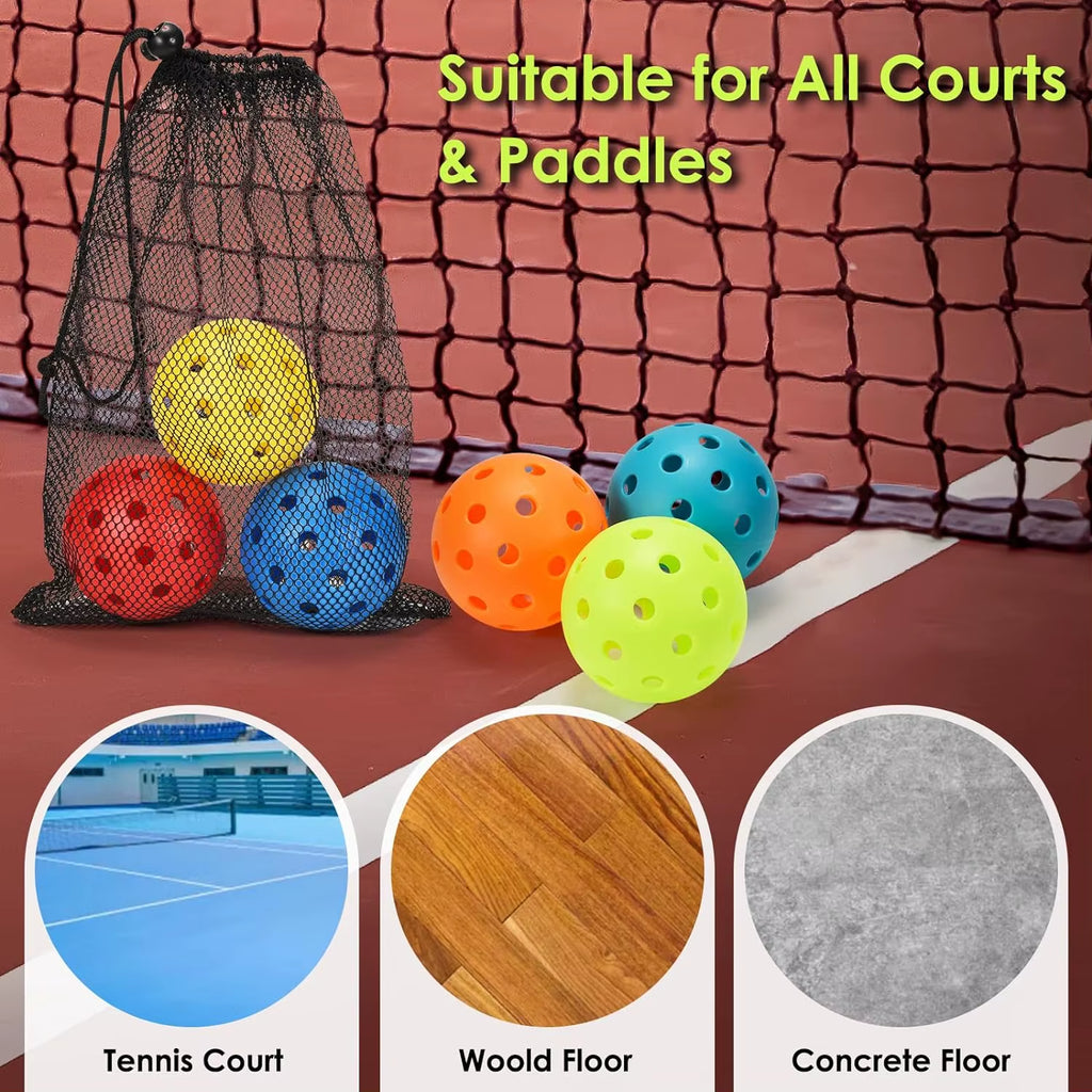 4PCS 40 Holes Pickleballs Balls High Elasticity & Durable Pickle Balls for Sport Outdoor Play for All Style Pickleball Paddles