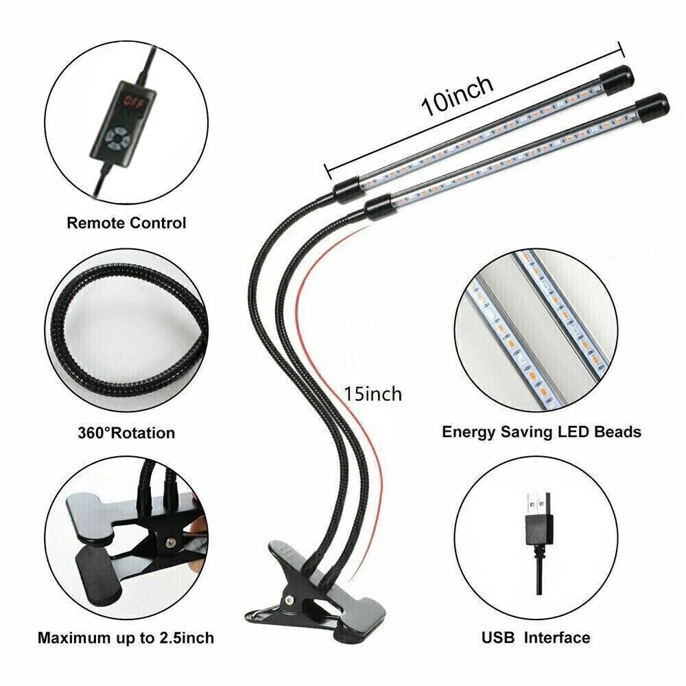 LED Grow Light Plant Growing Lamp Full Spectrum for Indoor Plants Hydroponics US
